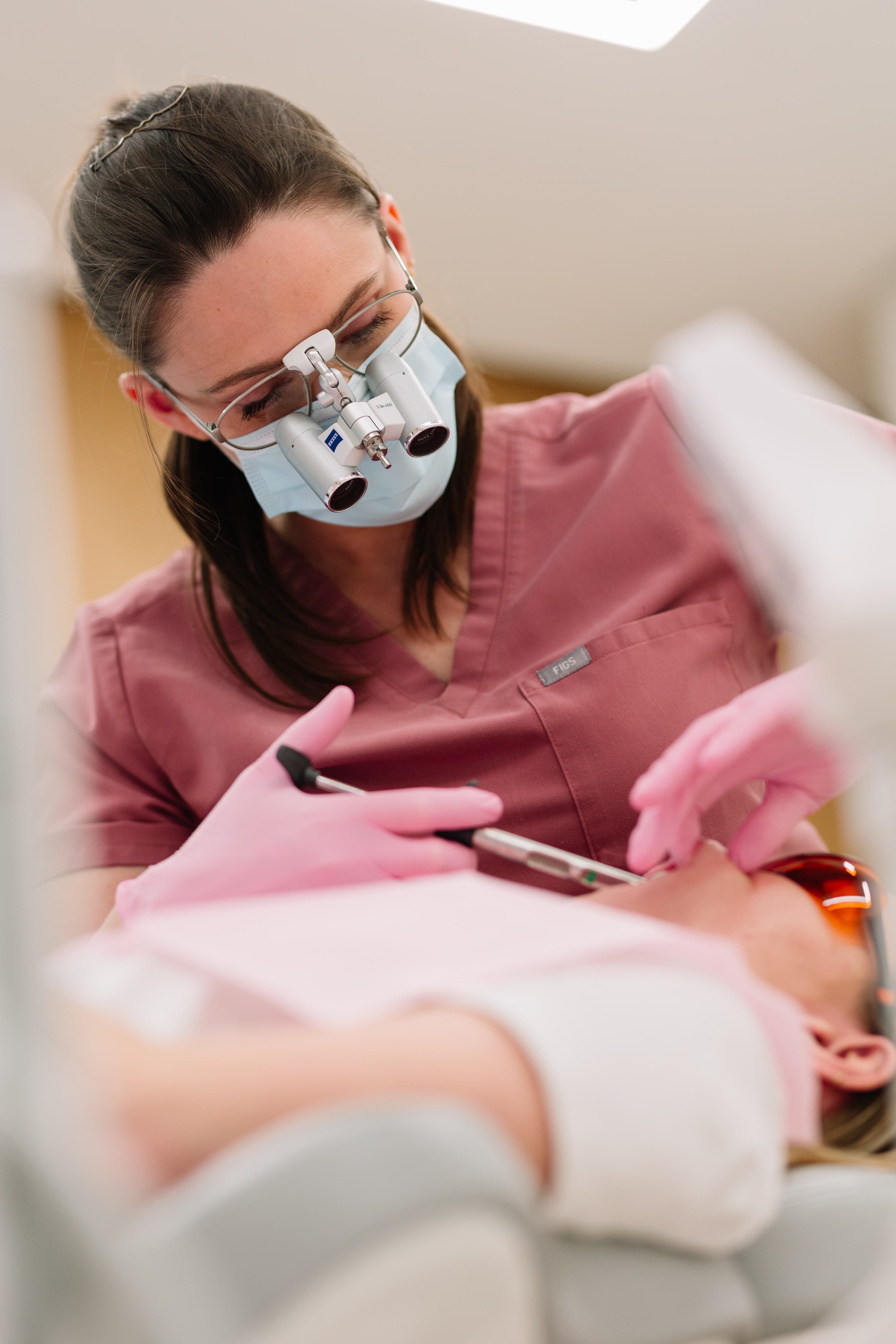 Dentist treating patient at Vere Dental